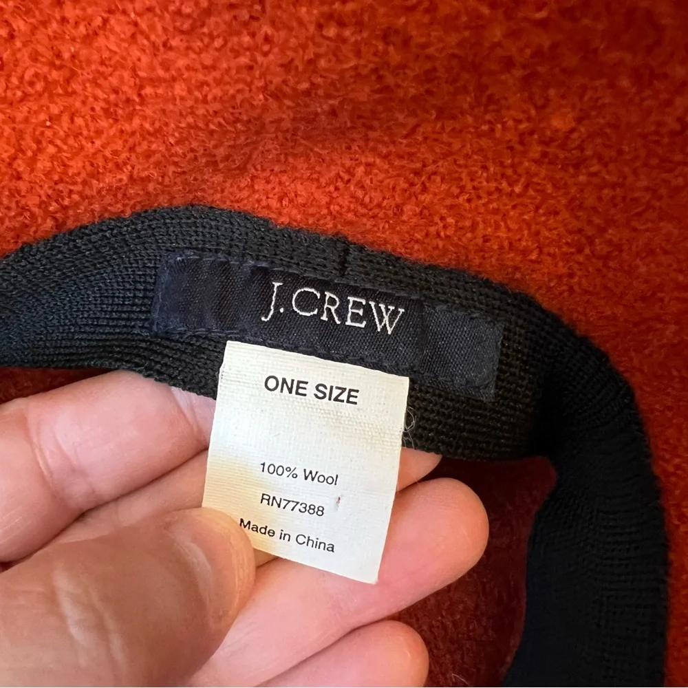 J Crew Women's 100%‎ Wool Orange Bucket Hat One Size